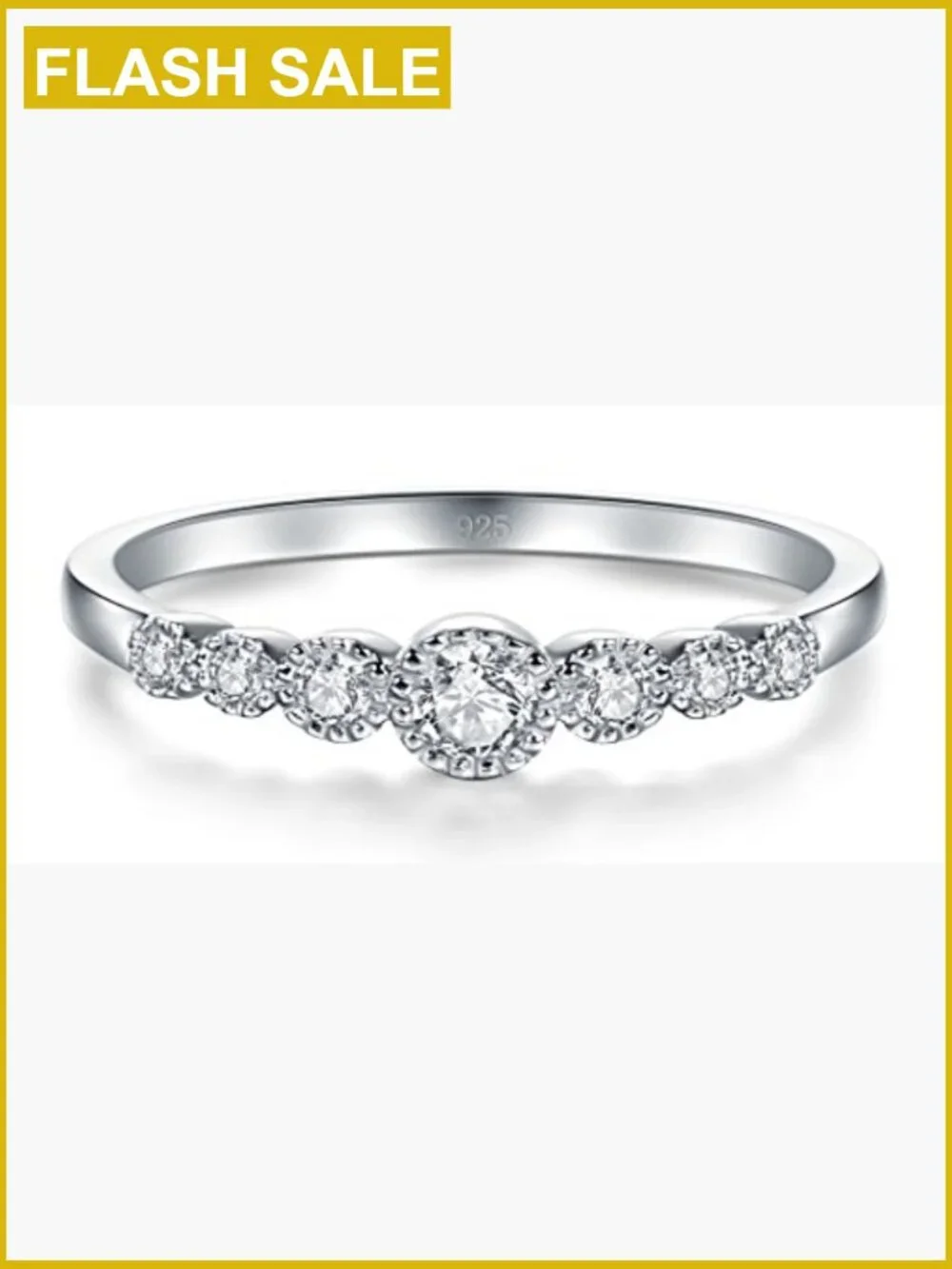 925 Sterling Silver CZ Eternity Engagement Wedding Band Ring